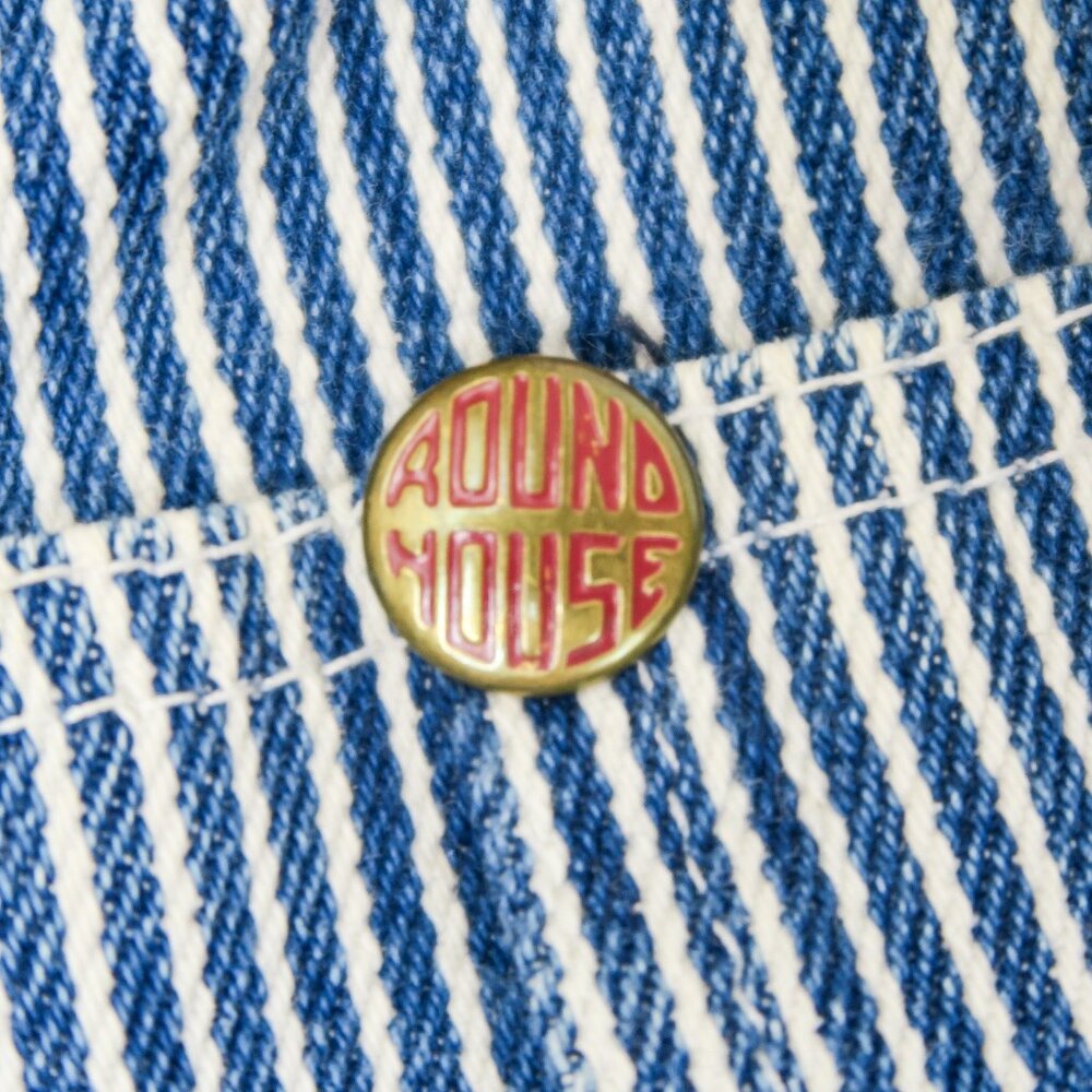 Vintage 90s Round House Denim Engineer Striped Overalls - Picture 9 of 13